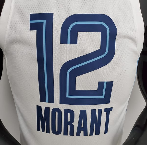 75th Anniversary Memphis Grizzlies MORANT#12 White NBA Jersey - Image 9