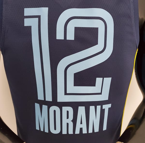 75th Anniversary Memphis Grizzlies MORANT#12 Navy Blue NBA Jersey - Image 3