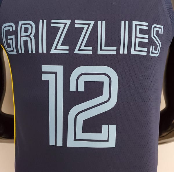 75th Anniversary Memphis Grizzlies MORANT#12 Navy Blue NBA Jersey - Image 10