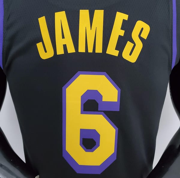 2021 JAMES#6 Los Angeles Lakers Black Latin Black NBA Jersey - Image 8