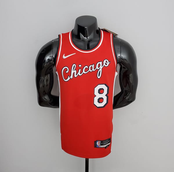 75th Anniversary 2022 Season Chicago Bulls LAVINE#8 City Edition Red NBA Jersey