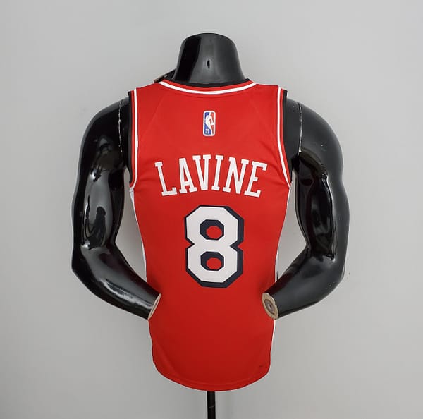 75th Anniversary 2022 Season Chicago Bulls LAVINE#8 City Edition Red NBA Jersey - Image 2