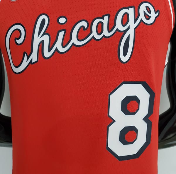75th Anniversary 2022 Season Chicago Bulls LAVINE#8 City Edition Red NBA Jersey - Image 8