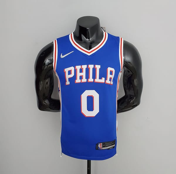 75th Anniversary Philadelphia 76ers MAXEY#0 Blue NBA Jersey