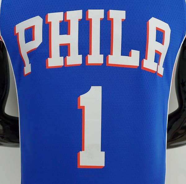 75th Anniversary Philadelphia 76ers HARDEN#1 Blue NBA Jersey - Image 7