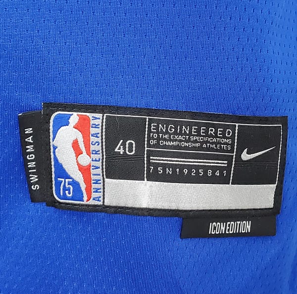 75th Anniversary Philadelphia 76ers EMBIID#21 Blue NBA Jersey - Image 3