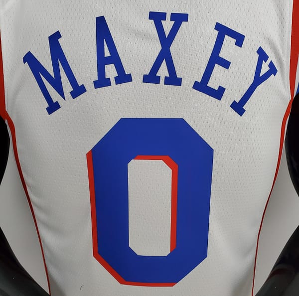 75th Anniversary Philadelphia 76ers MAXEY#0 White NBA Jersey - Image 3
