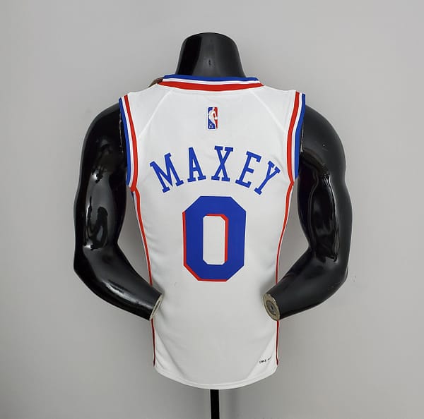 75th Anniversary Philadelphia 76ers MAXEY#0 White NBA Jersey - Image 4