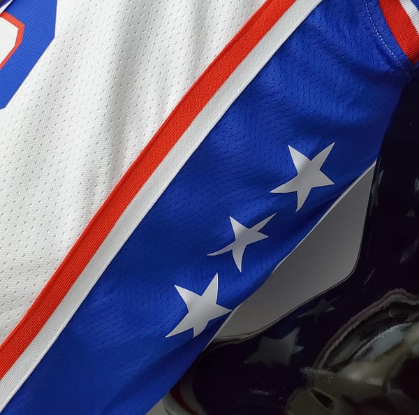 75th Anniversary Philadelphia 76ers SIMMONS#25 White NBA Jersey - Image 3
