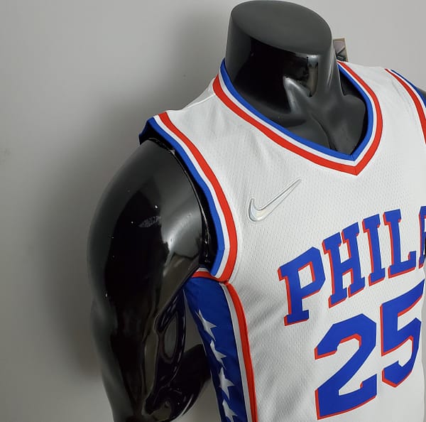 75th Anniversary Philadelphia 76ers SIMMONS#25 White NBA Jersey - Image 4