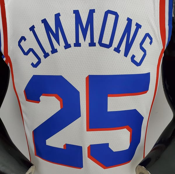 75th Anniversary Philadelphia 76ers SIMMONS#25 White NBA Jersey - Image 8
