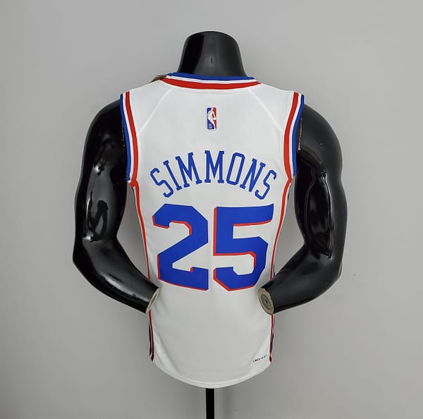 75th Anniversary Philadelphia 76ers SIMMONS#25 White NBA Jersey - Image 9