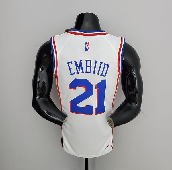 75th Anniversary Philadelphia 76ers EMBIID#21 White NBA Jersey - Image 5