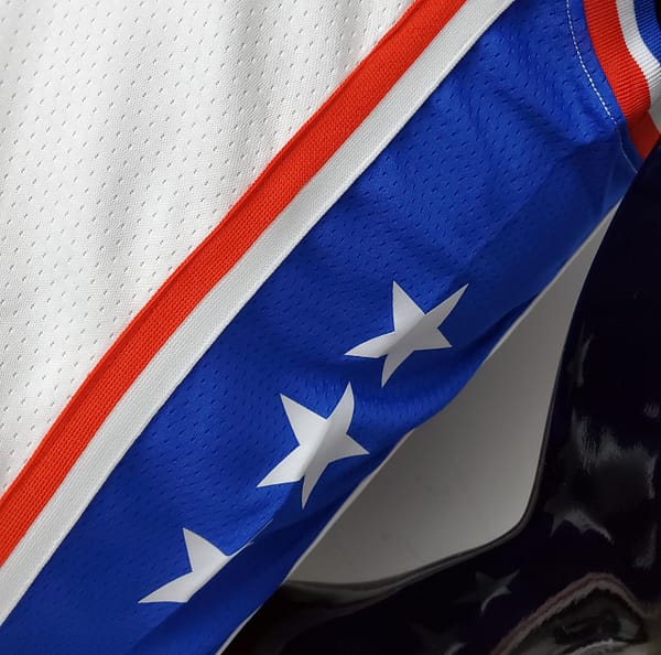 75th Anniversary Philadelphia 76ers EMBIID#21 White NBA Jersey - Image 6