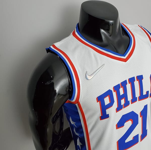 75th Anniversary Philadelphia 76ers EMBIID#21 White NBA Jersey - Image 7