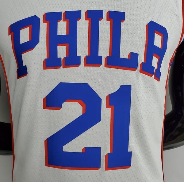 75th Anniversary Philadelphia 76ers EMBIID#21 White NBA Jersey - Image 10