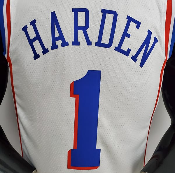 75th Anniversary Philadelphia 76ers HARDEN#1 White NBA Jersey - Image 9