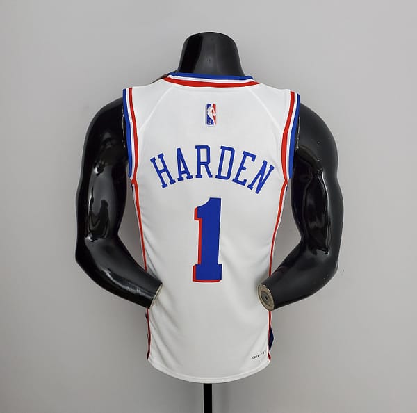 75th Anniversary Philadelphia 76ers HARDEN#1 White NBA Jersey - Image 10