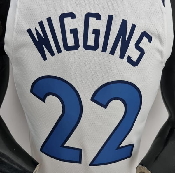 75th Anniversary Minnesota Timberwolves Wiggins #22 Royal White NBA Jersey - Image 7