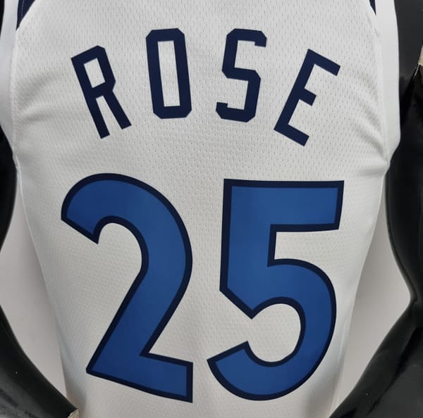 75th Anniversary Minnesota Timberwolves Rose #25 Royal White NBA Jersey - Image 8
