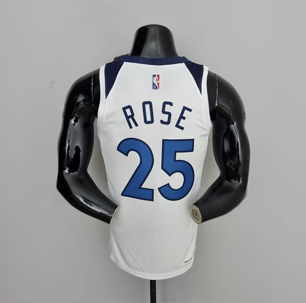 75th Anniversary Minnesota Timberwolves Rose #25 Royal White NBA Jersey - Image 9