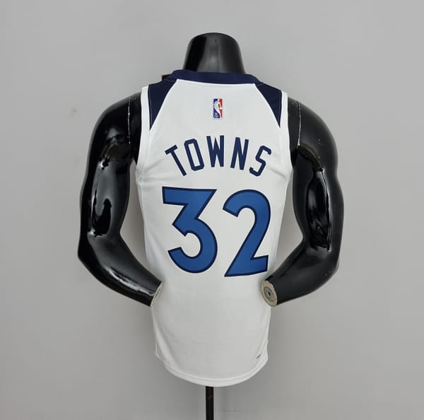75th Anniversary Minnesota Timberwolves TOWNS#32 Royal White NBA Jersey - Image 8