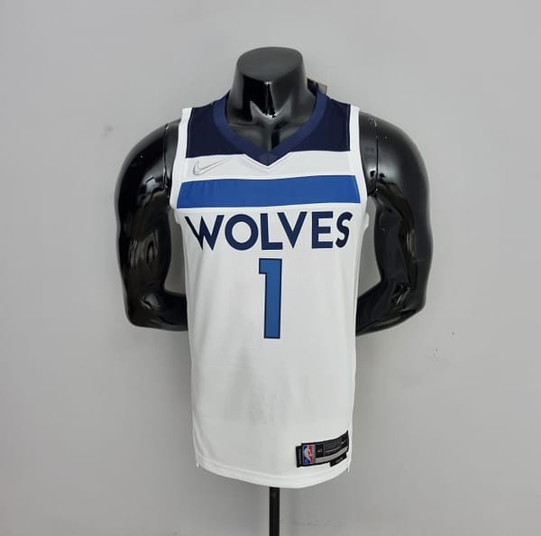 75th Anniversary Minnesota Timberwolves Edwards #1 White NBA Jersey