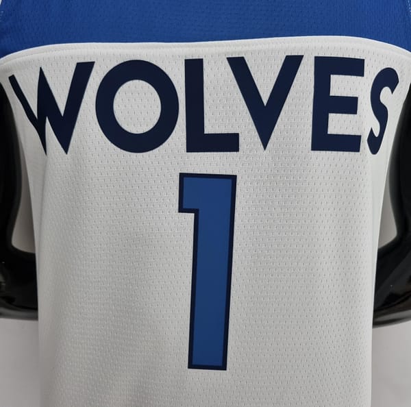 75th Anniversary Minnesota Timberwolves Edwards #1 White NBA Jersey - Image 8