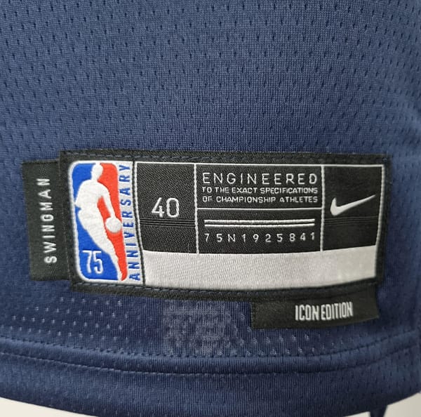 75th Anniversary Minnesota Timberwolves Edwards #1 Royal Blue NBA Jersey - Image 9