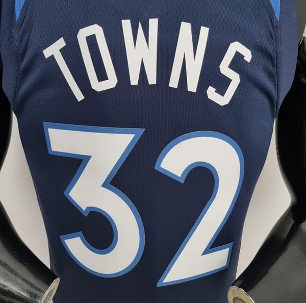75th Anniversary Minnesota Timberwolves TOWNS#32 Royal Blue NBA Jersey - Image 8