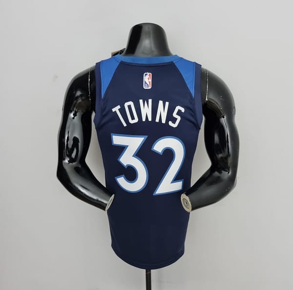 75th Anniversary Minnesota Timberwolves TOWNS#32 Royal Blue NBA Jersey - Image 9