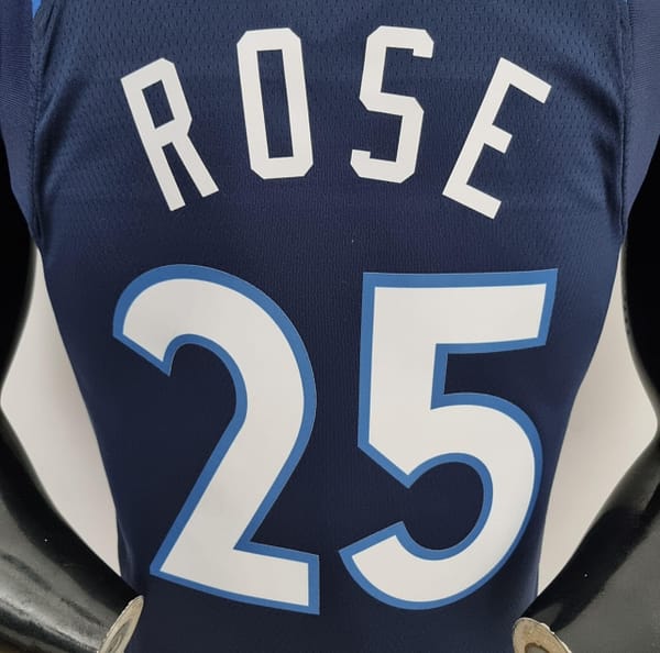 75th Anniversary Minnesota Timberwolves Rose #25 Royal Blue NBA Jersey - Image 4