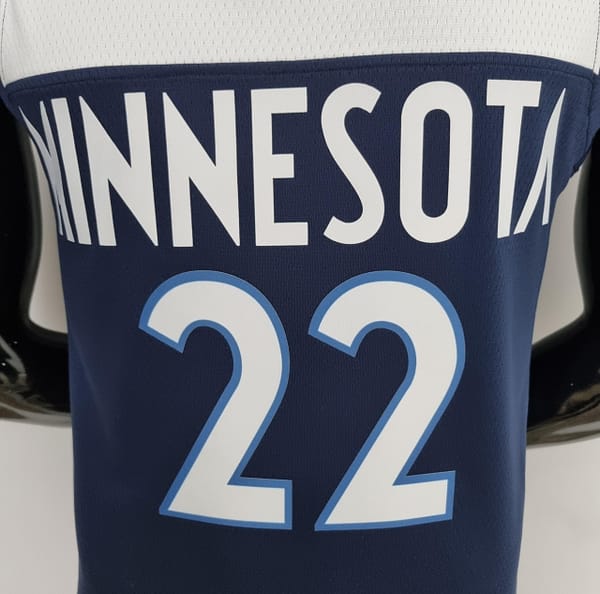 75th Anniversary Minnesota Timberwolves Wiggins #22 Royal Blue NBA Jersey - Image 6