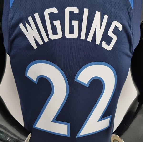 75th Anniversary Minnesota Timberwolves Wiggins #22 Royal Blue NBA Jersey - Image 8