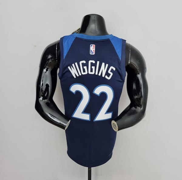 75th Anniversary Minnesota Timberwolves Wiggins #22 Royal Blue NBA Jersey - Image 9