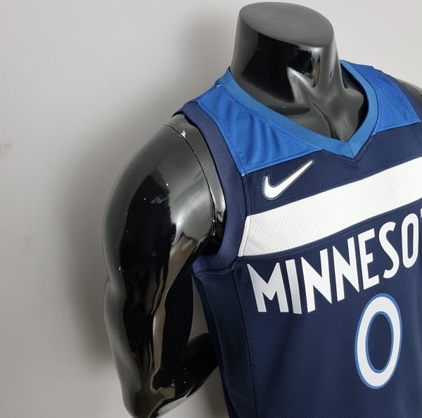 75th Anniversary Minnesota Timberwolves Russell #0 Royal Blue NBA Jersey - Image 6