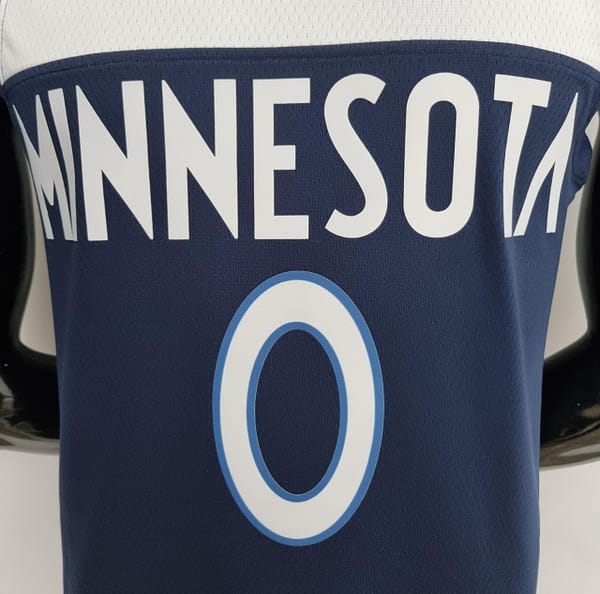75th Anniversary Minnesota Timberwolves Russell #0 Royal Blue NBA Jersey - Image 9