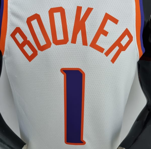75th Anniversary Booker #1 Phoenix Suns White NBA Jersey - Image 2