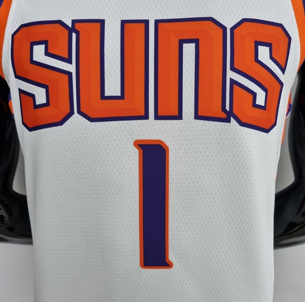 75th Anniversary Booker #1 Phoenix Suns White NBA Jersey - Image 8
