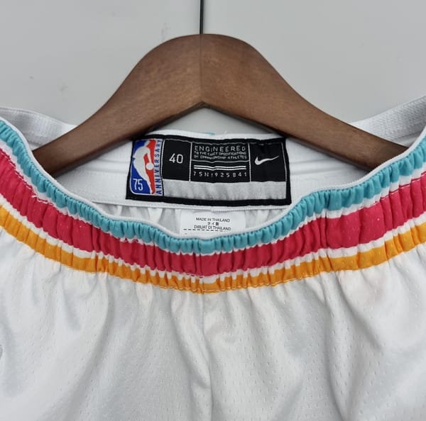 2022 San Antonio Spurs Urban Edition calção branco NBA - Image 8