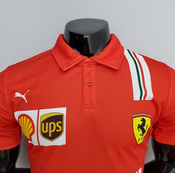 F1 Formula One 2022 Ferrari Polo Red S-5XL - Image 7