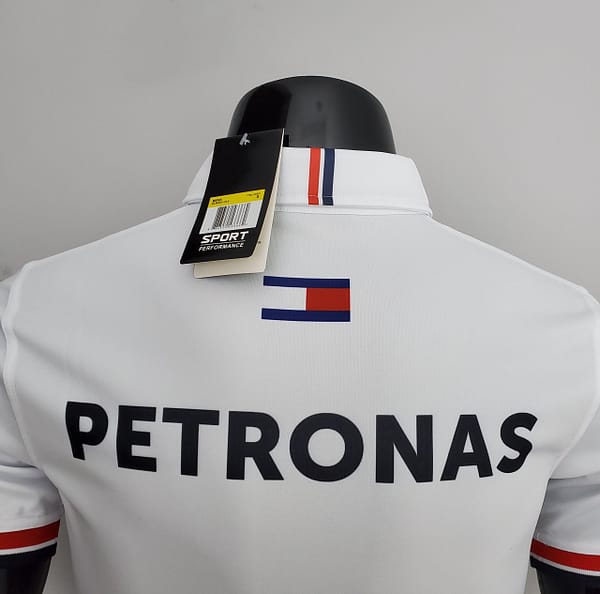 F1 Formula One 2022 Racing Suit Mercedes Polo White S-5XL - Image 2