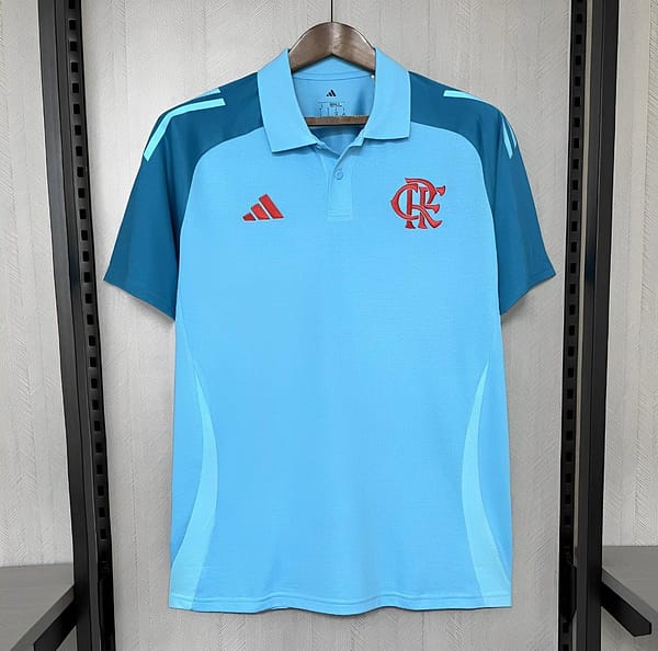 25/26 Flamengo Light Blue Polo Jersey S-XXXXL