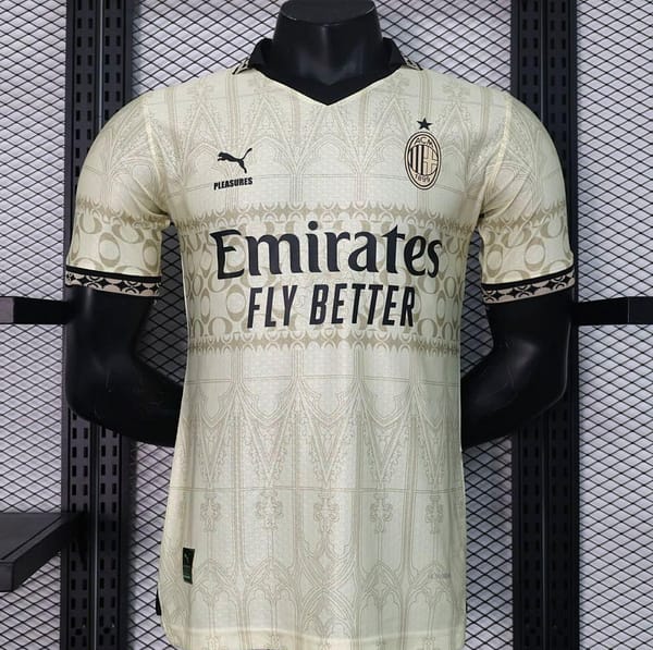 Player Version AC Milan x PLEASURES Forth White Jersey - Image 3