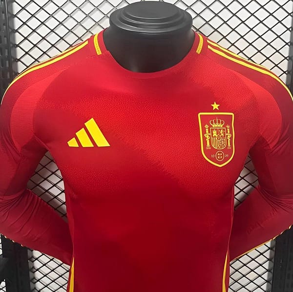 Player Version 2024 Spain Home Long Sleeve Jersey - Image 2