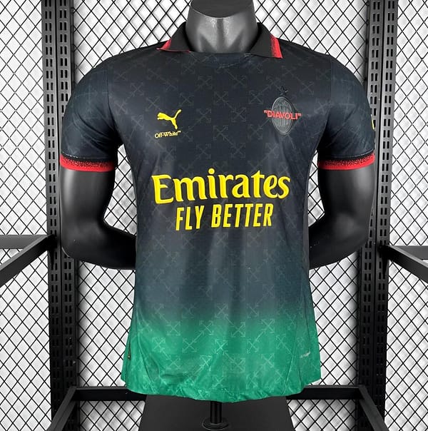 Player Version 25/26 AC Milan x OFFWHITE Black Special Jersey