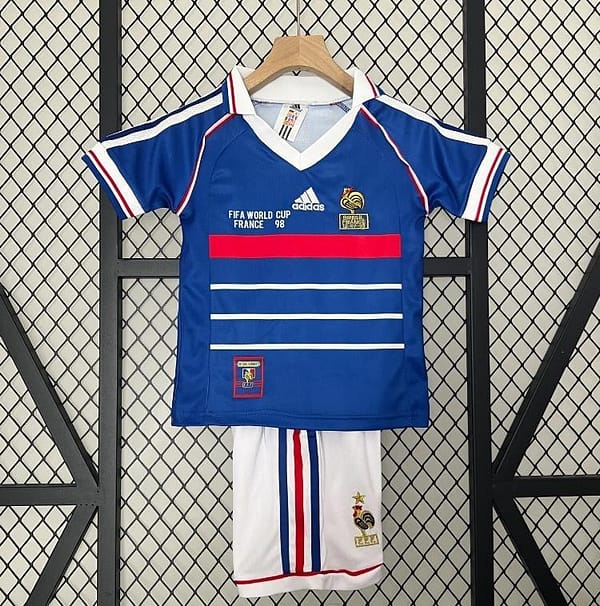 Retro 1998 Kids France Home Jersey