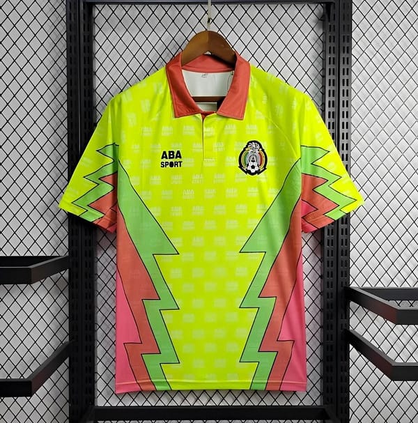 Retro 1995 Mexico CAMPOS 9 Home Yellow Jersey