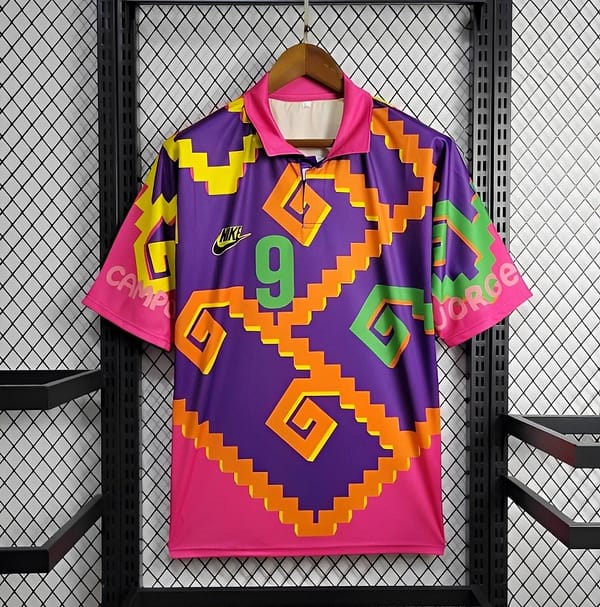 Retro 1995 Mexico CAMPOS 9 Home Orange Jersey