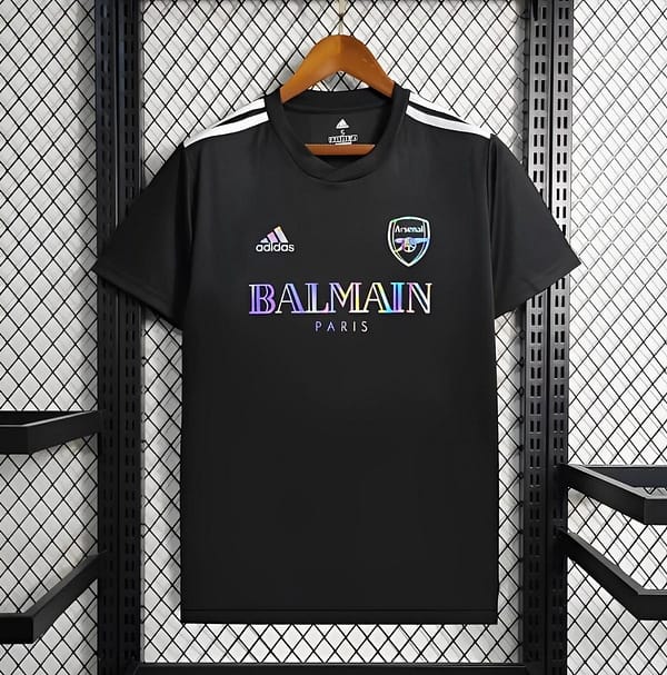 24/25 Arsenal x Balmain  Black Training Jersey - Image 4